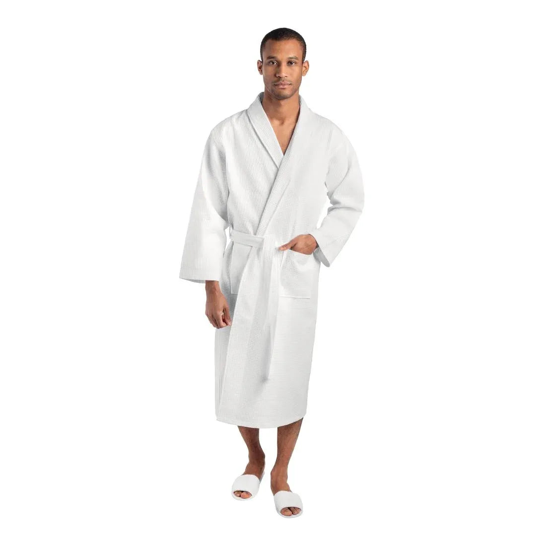 GT786-L Mitre Comfort Langley Bathrobe White Large - JD Catering Equipment Solutions Ltd