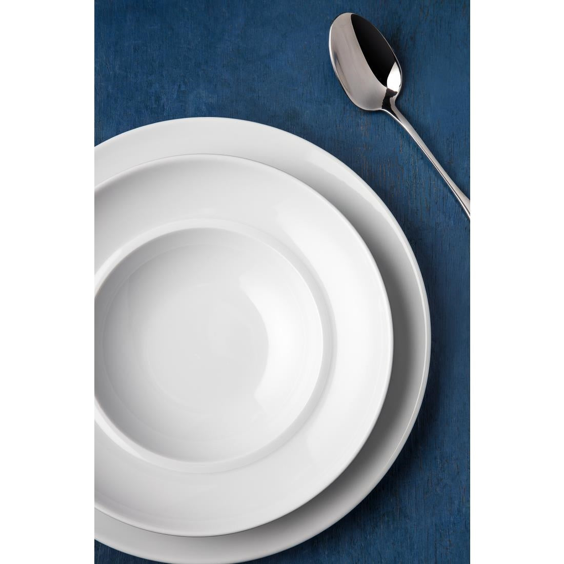 CG008 Royal Porcelain Classic White Wide Rim Plates 240mm (Pack of 12)
