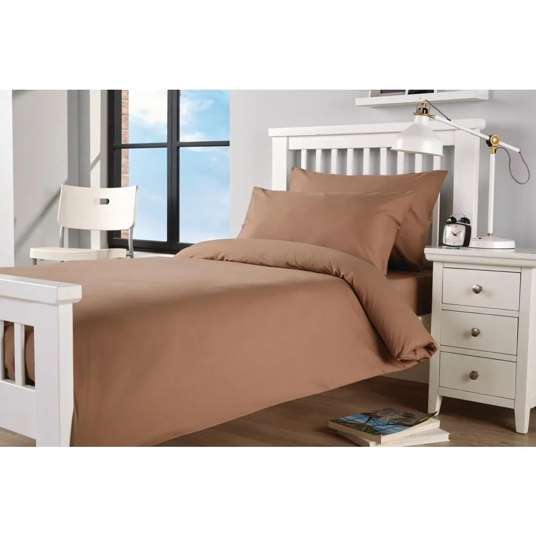GU192 Mitre Essentials Spectrum Duvet Cover Mocha Single - JD Catering Equipment Solutions Ltd