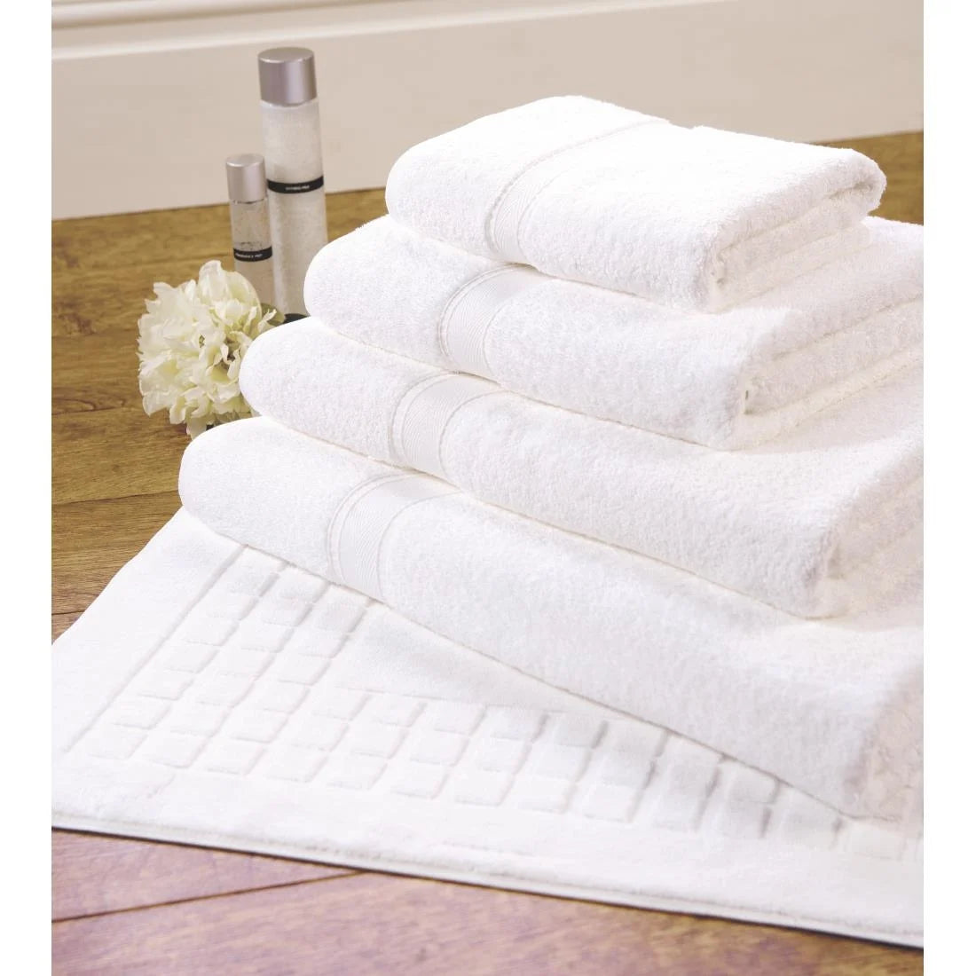 HB622 Mitre Luxury Savanna Face Cloth White (10 pack)