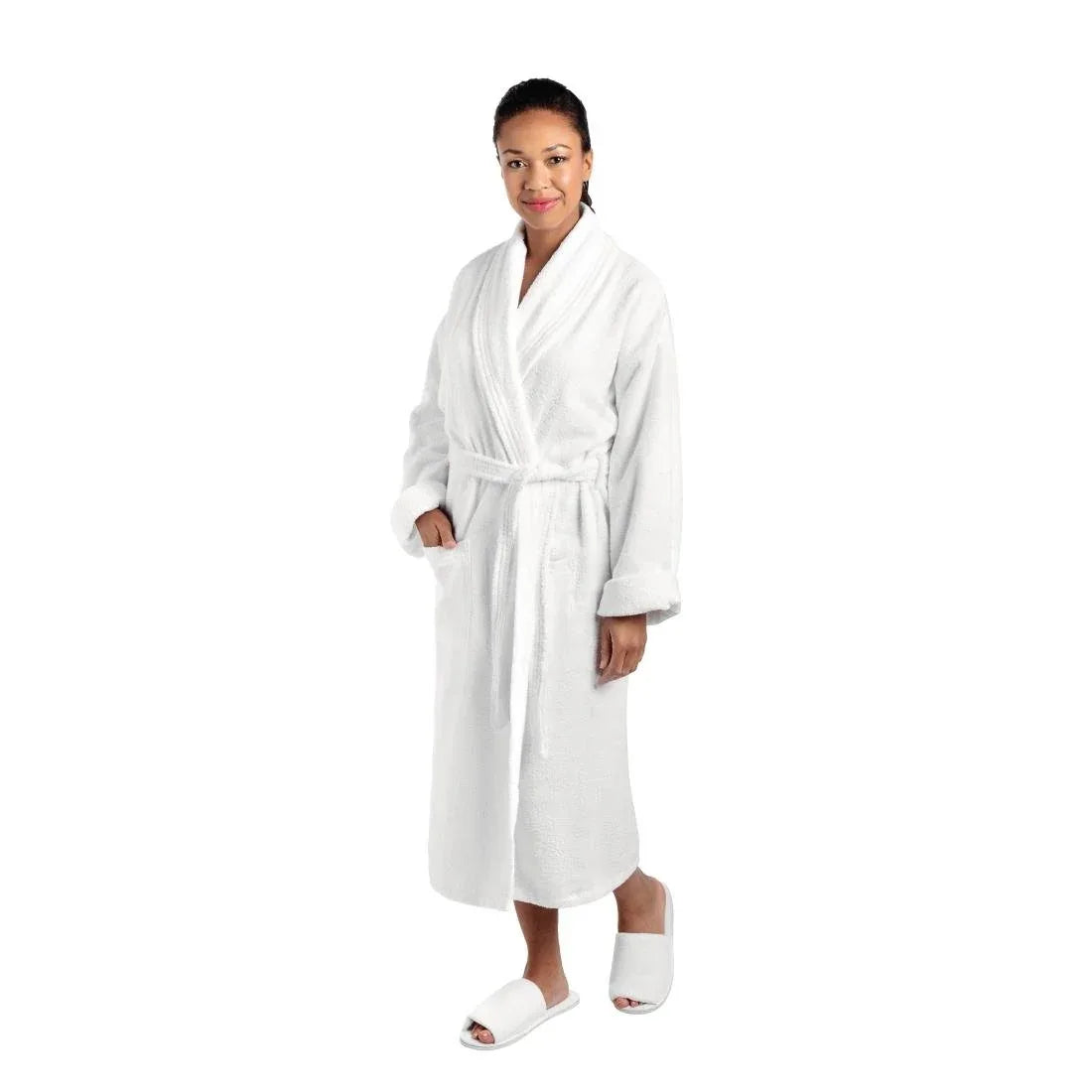 GW403 Mitre Luxury Curzon Bathrobe Large White - JD Catering Equipment Solutions Ltd