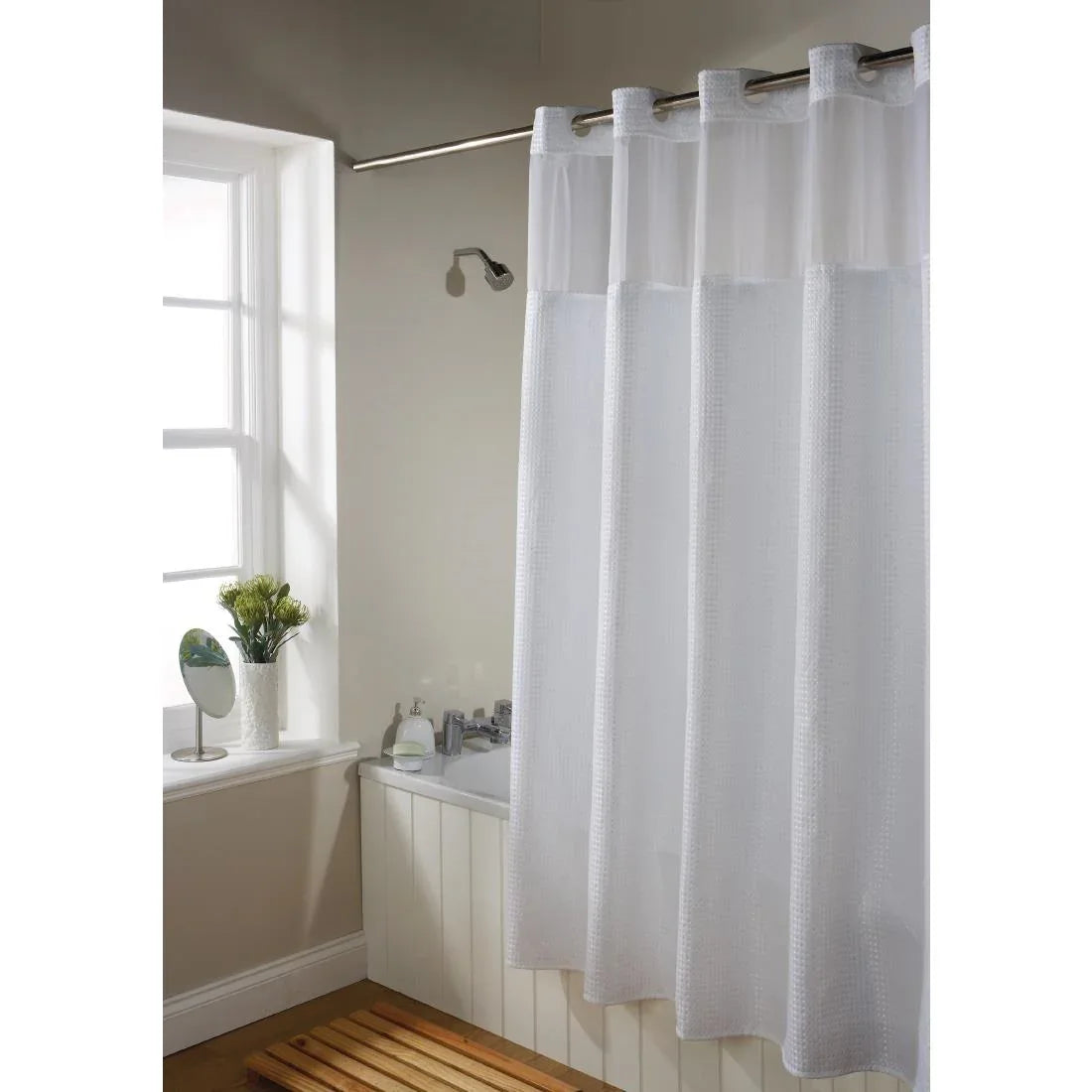 HD089 Mitre Backing Skirt for Luxury Ultra Waffle Shower Curtain - JD Catering Equipment Solutions Ltd