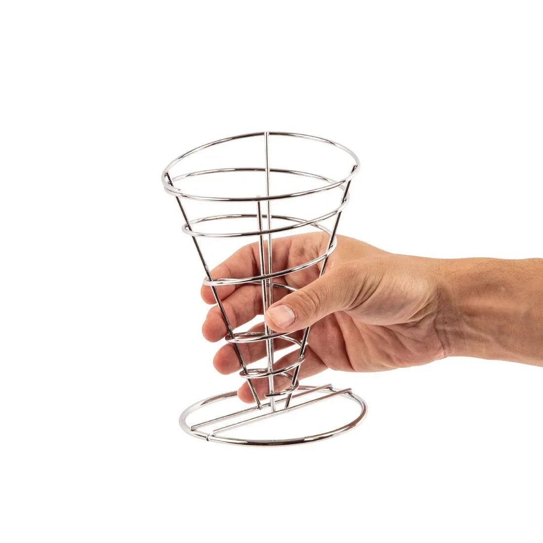 H980 Olympia Wire Chip Cone Silver - JD Catering Equipment Solutions Ltd