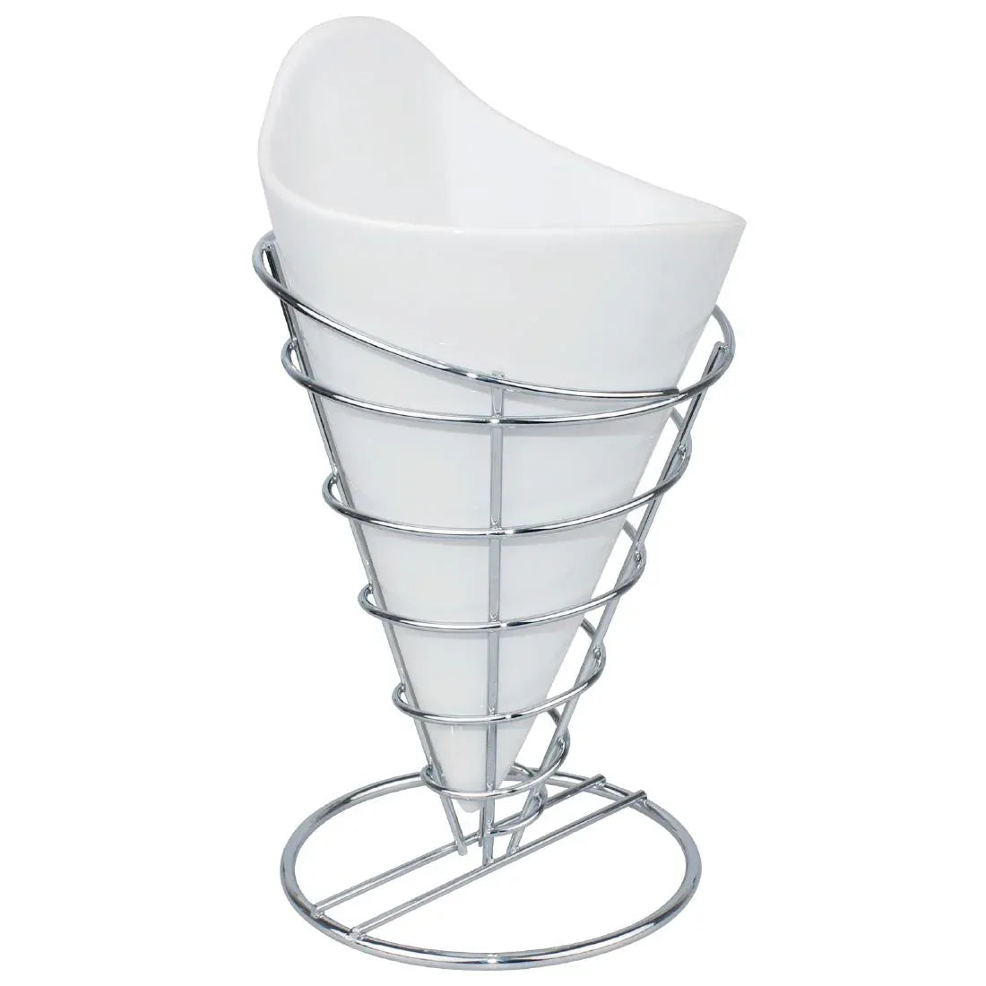 H980 Olympia Wire Chip Cone Silver - JD Catering Equipment Solutions Ltd