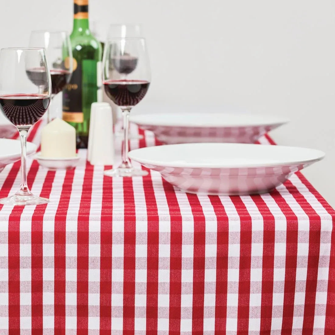 HB582 Mitre Comfort Gingham Tablecloth Red 1320 x 1320mm - JD Catering Equipment Solutions Ltd