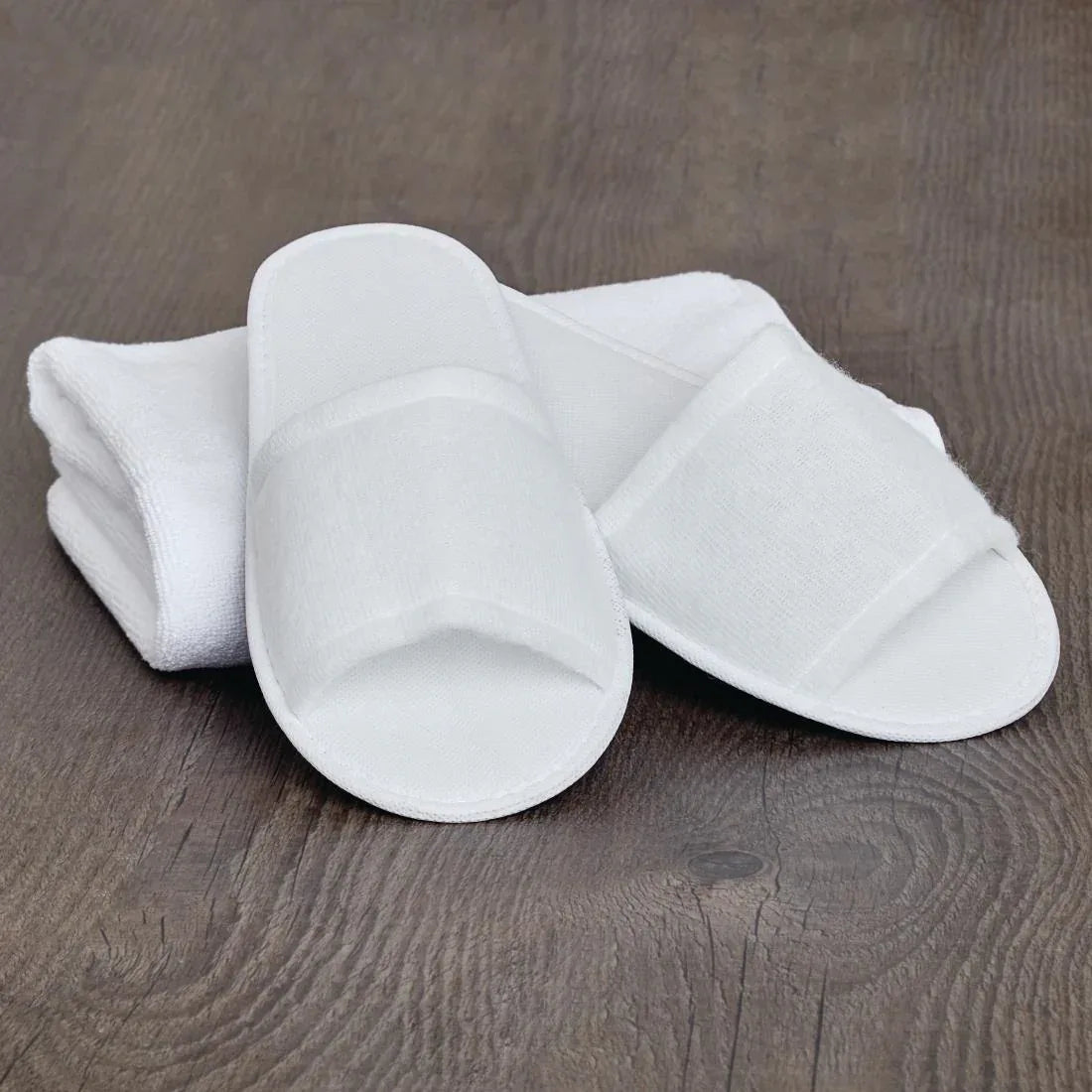 HR095 Mitre Essentials Slipperlite Open Toe Slippers White