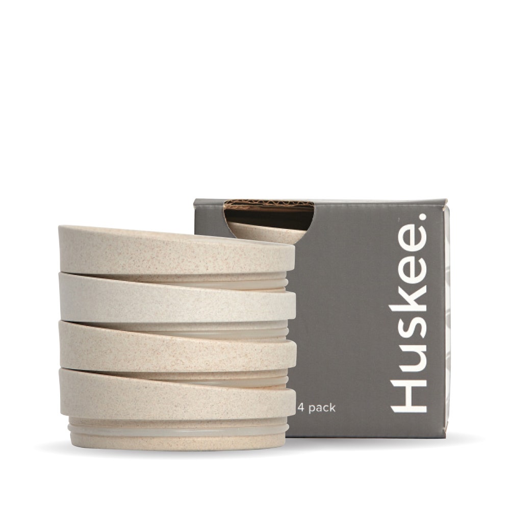 Natural HuskeeCup Universal Lid 4-Pack (x12) - - BioPak commercial catering consumable