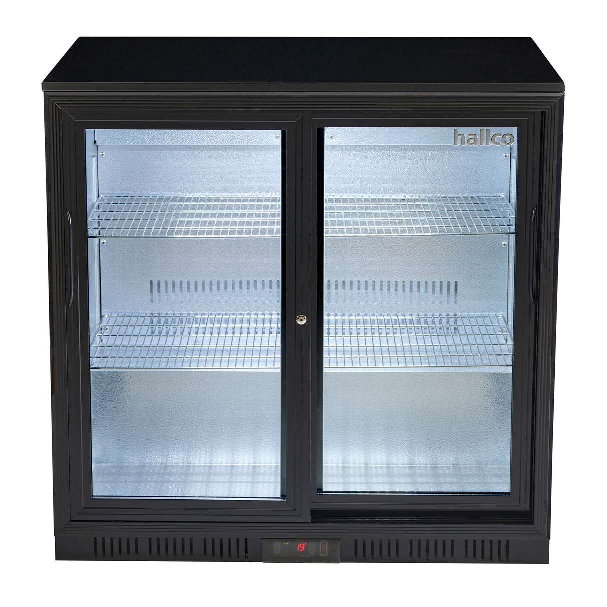 Hallco HC2BK-SD-LOW Undercounter Bottle Cooler 2 sliding door LOW height 850mm