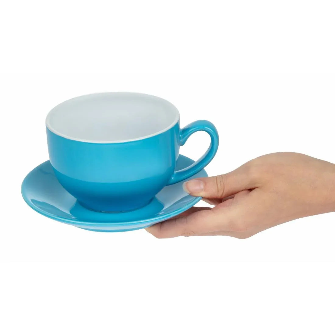 HC404 Olympia Cafe Cappuccino Cup Blue 340ml (Pack of 12) - JD Catering Equipment Solutions Ltd