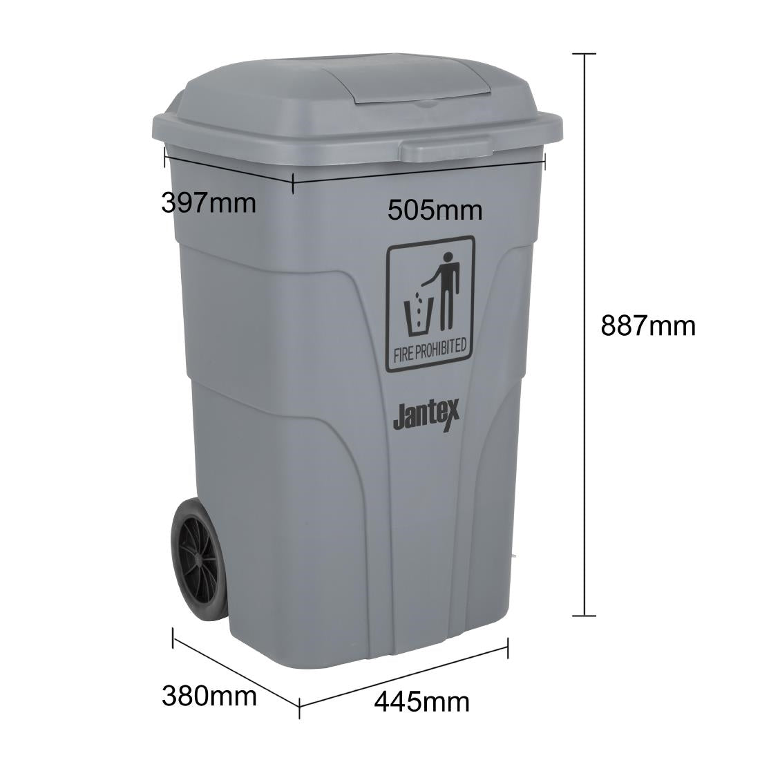 HC923 Jantex 120Ltr Wheelie Bin with Foot Pedal Grey
