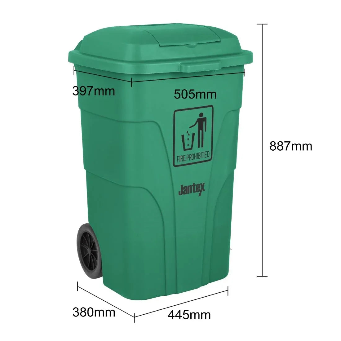 HC924 Jantex 120Ltr Wheelie Bin with Foot Pedal Green