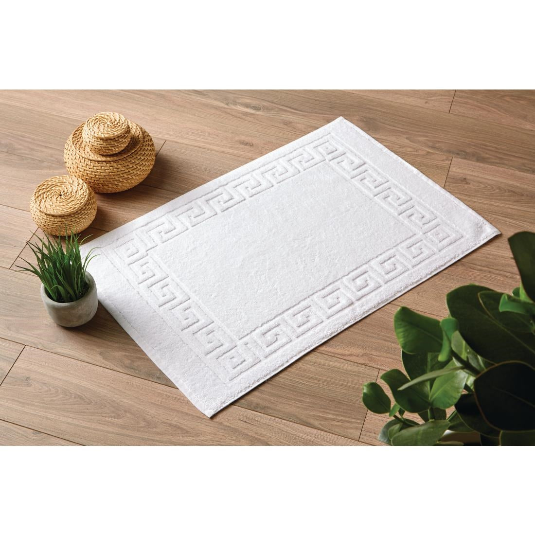 HD221 Mitre Eco Towel - White Bath Mat 500x760mm