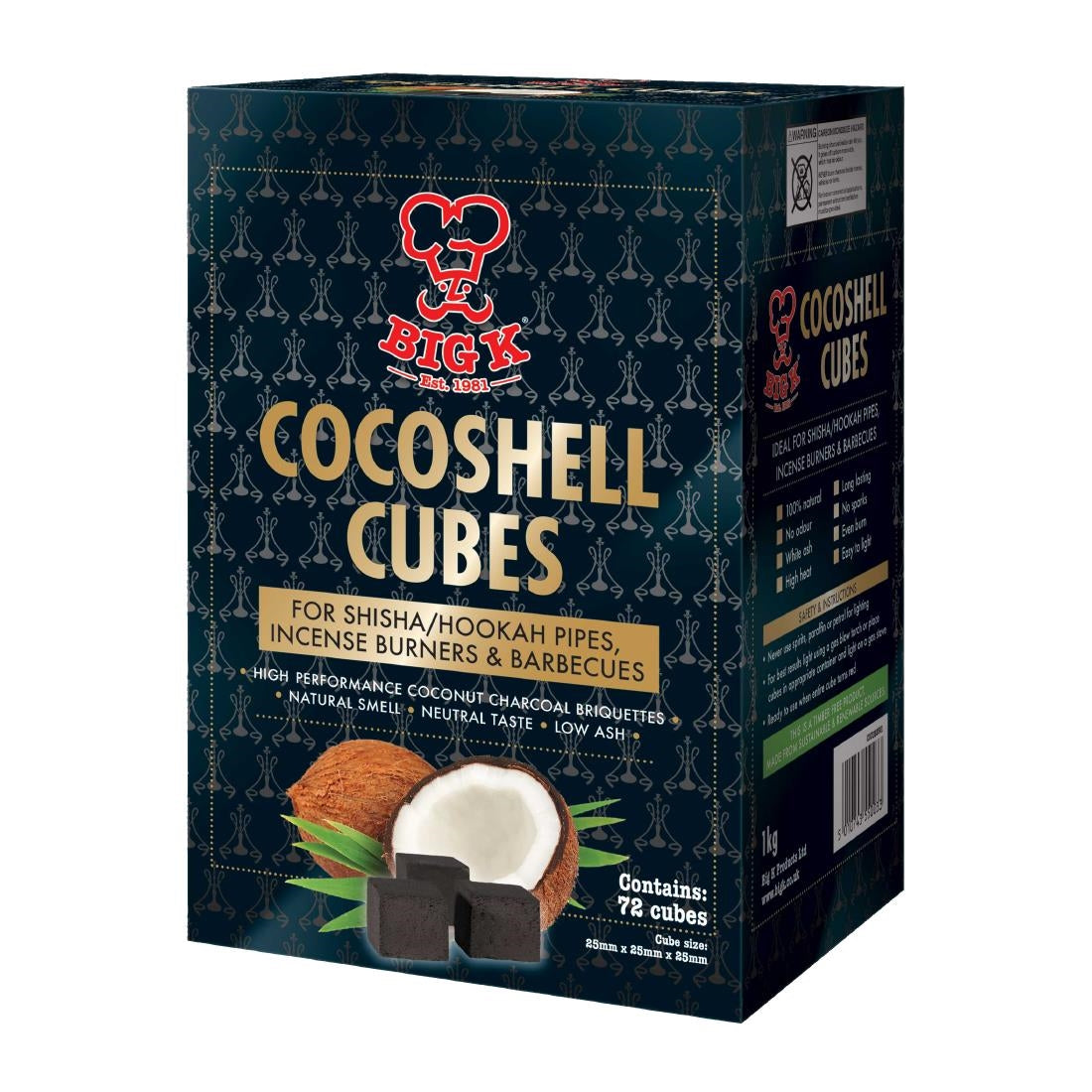HP294 Big K Shisha Charcoal Coconut Shell Cubes 1kg