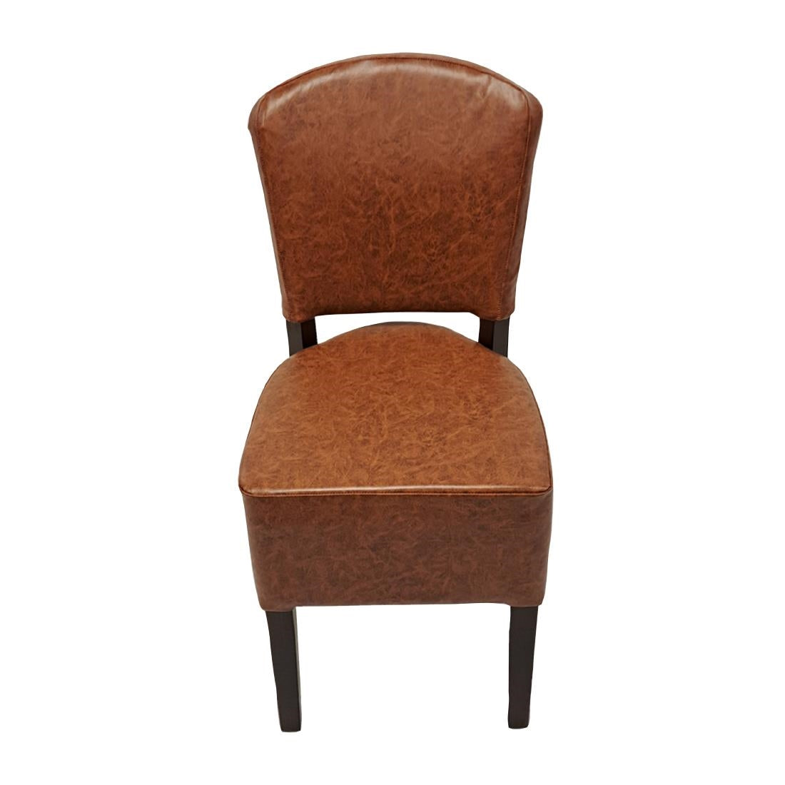 HP753 Hanoi Dining Chair In Dark Walnut with Bison Vinyl Tan (Pack of 2)