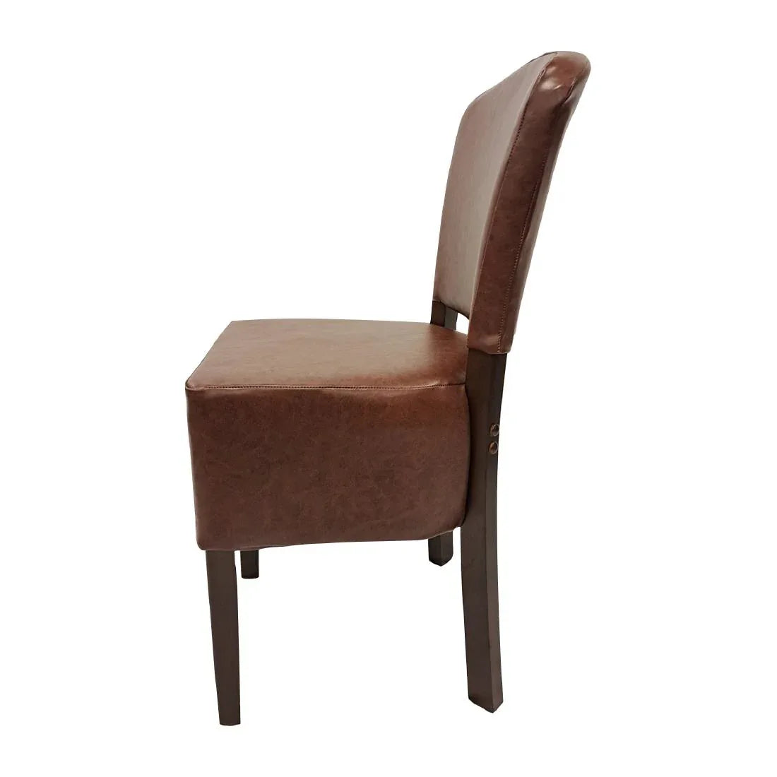 HP754 Hanoi Dining Chair In Dark Walnut with Bison Vinyl Espresso (Pack of 2) - JD Catering Equipment Solutions Ltd