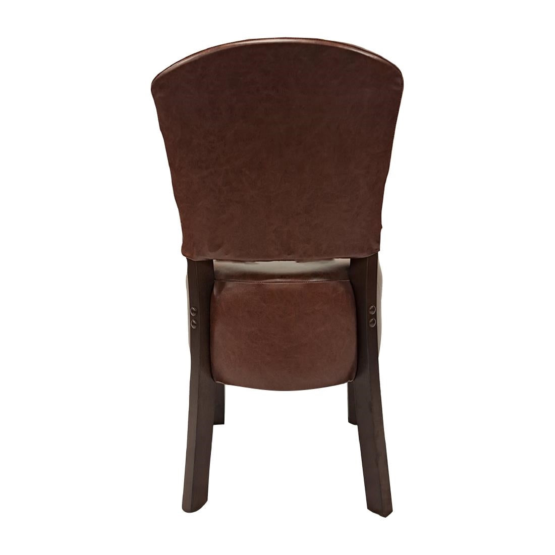 HP754 Hanoi Dining Chair In Dark Walnut with Bison Vinyl Espresso (Pack of 2)