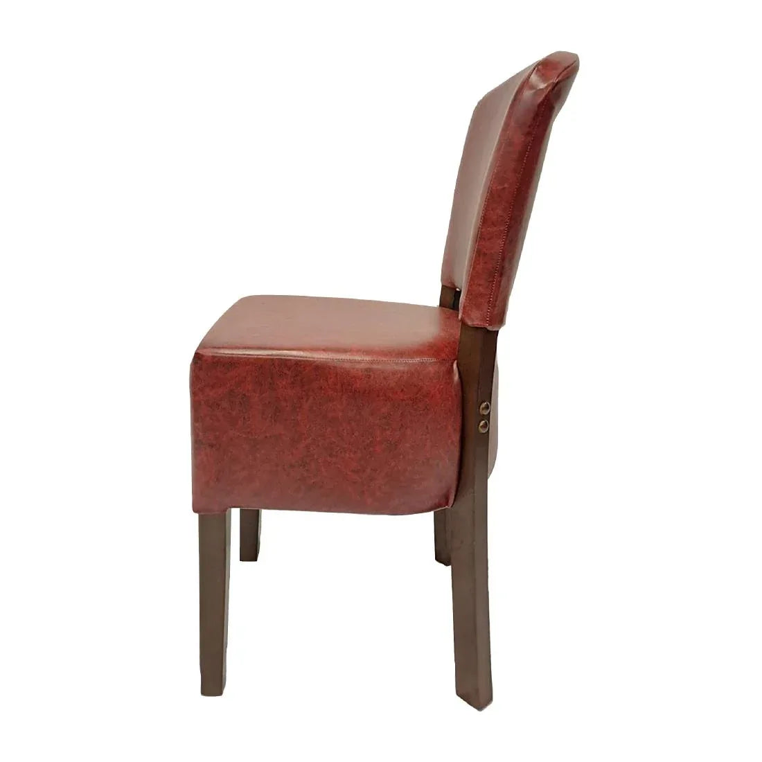 HP756 Hanoi Dining Chair In Dark Walnut with Bison Vinyl Bordeaux (Pack of 2) - JD Catering Equipment Solutions Ltd