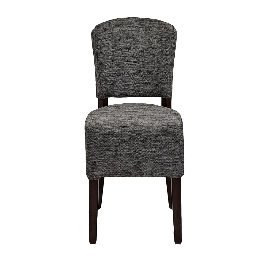 HP758 Hanoi Dining Chair In Dark Walnut with Shetland Smoke Seatpad (Pack of 2)