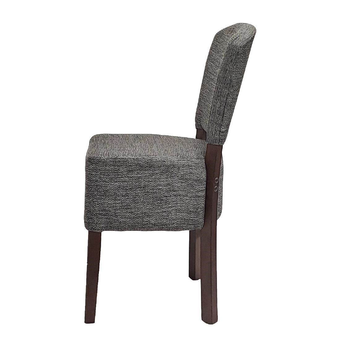 HP758 Hanoi Dining Chair In Dark Walnut with Shetland Smoke Seatpad (Pack of 2)