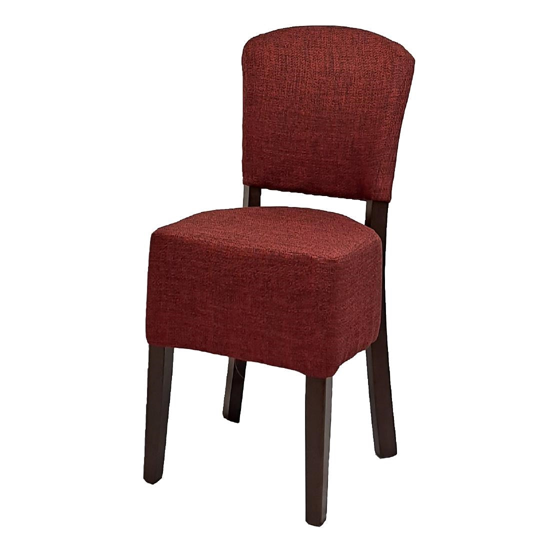 HP759 Hanoi Dining Chair In Dark Walnut with Shetland Scarlet Seatpad (Pack of 2)