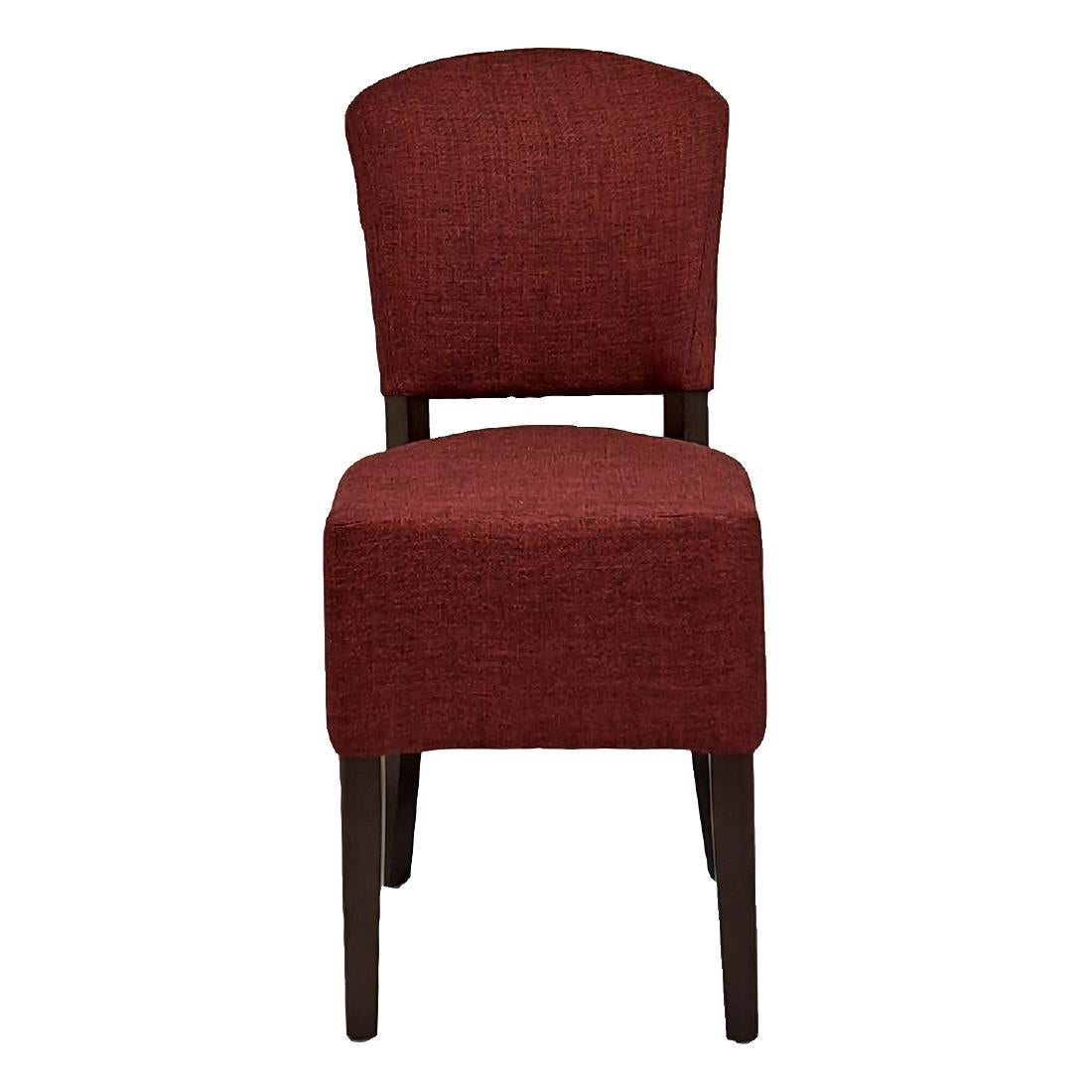 HP759 Hanoi Dining Chair In Dark Walnut with Shetland Scarlet Seatpad (Pack of 2)