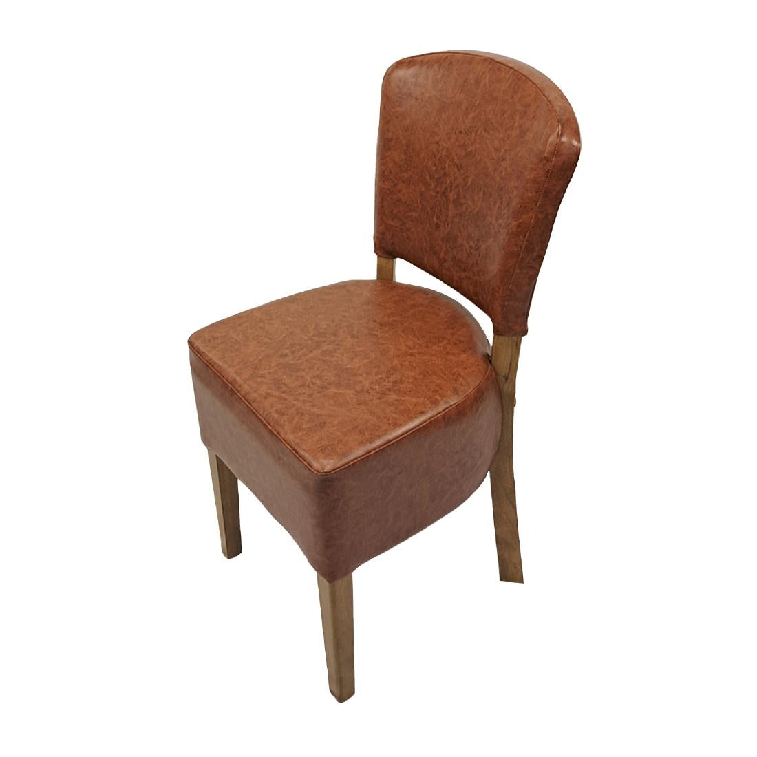 HP760 Hanoi Dining Chair In Weathered oakwith Bison Vinyl Tan (Pack of 2)
