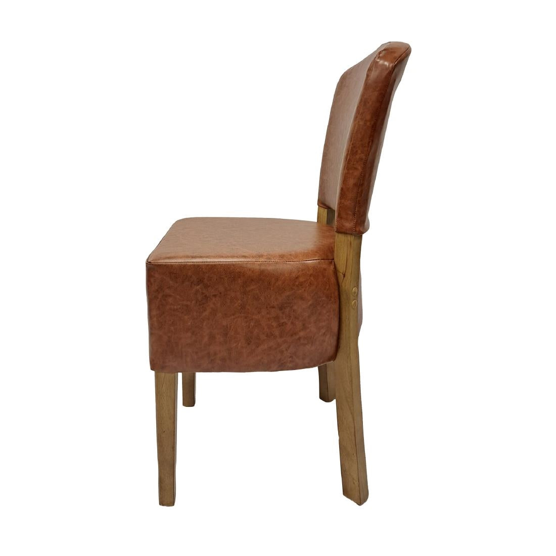 HP760 Hanoi Dining Chair In Weathered oakwith Bison Vinyl Tan (Pack of 2)