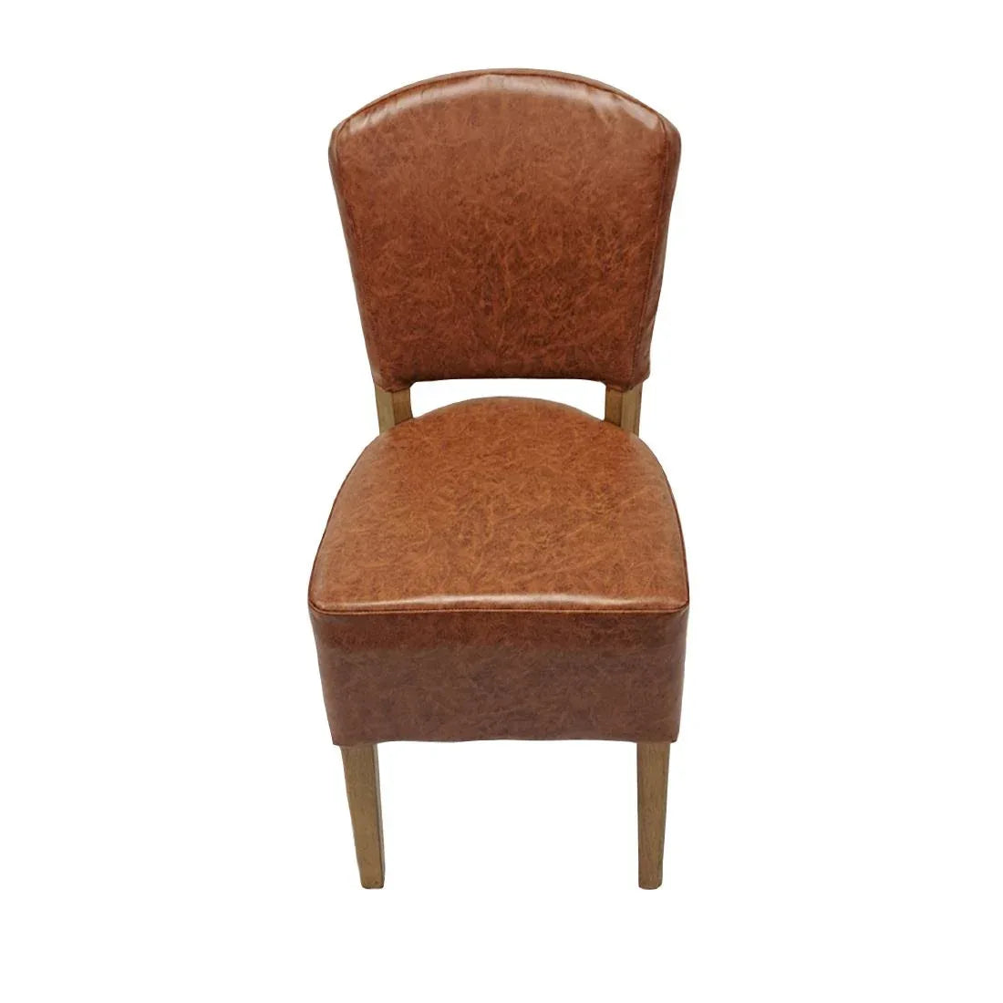 HP760 Hanoi Dining Chair In Weathered oakwith Bison Vinyl Tan (Pack of 2) - JD Catering Equipment Solutions Ltd