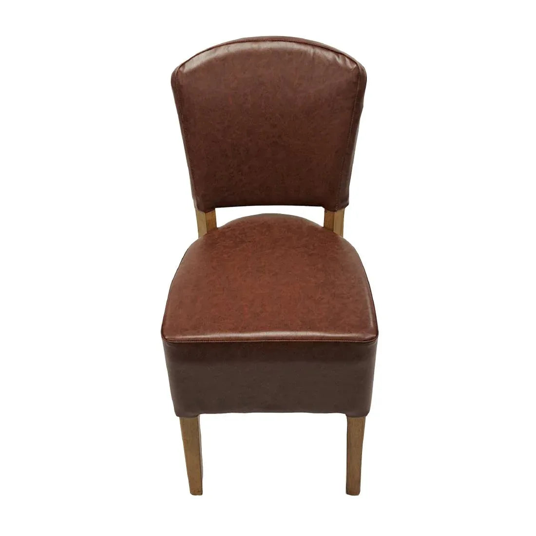 HP761 Hanoi Dining Chair In Weathered Oak with Bison Vinyl Espresso (Pack of 2) - JD Catering Equipment Solutions Ltd