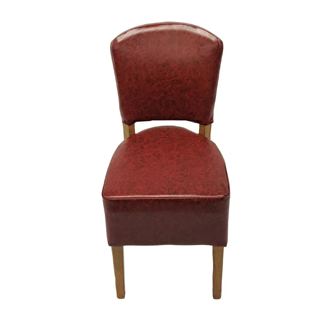 HP763 Hanoi Dining Chair In Weathered Oak with Bison Vinyl Bordeaux (Pack of 2) - JD Catering Equipment Solutions Ltd
