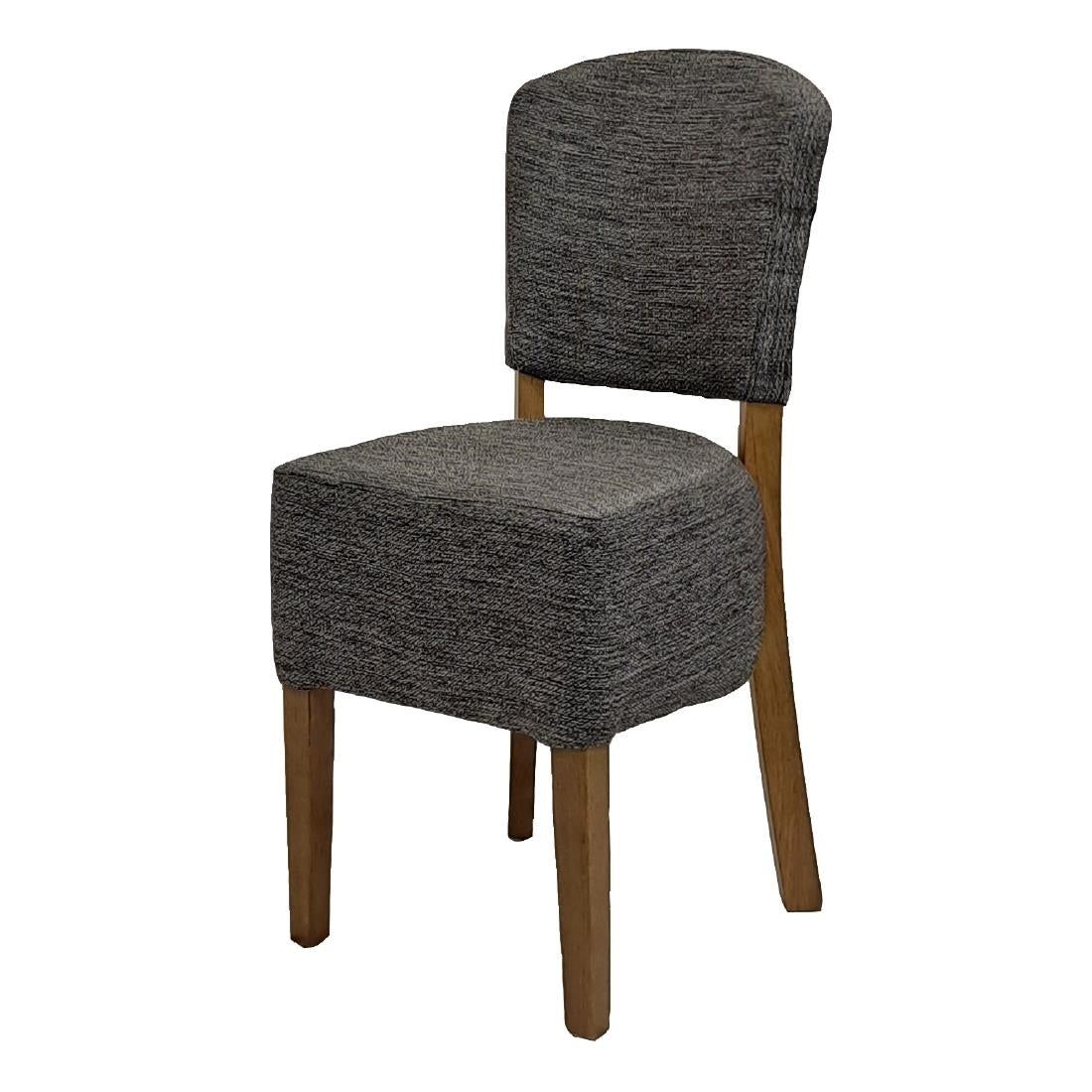 HP765 Hanoi Dining Chair In Weathered Oak with Shetland Smoke Seatpad (Pack of 2)