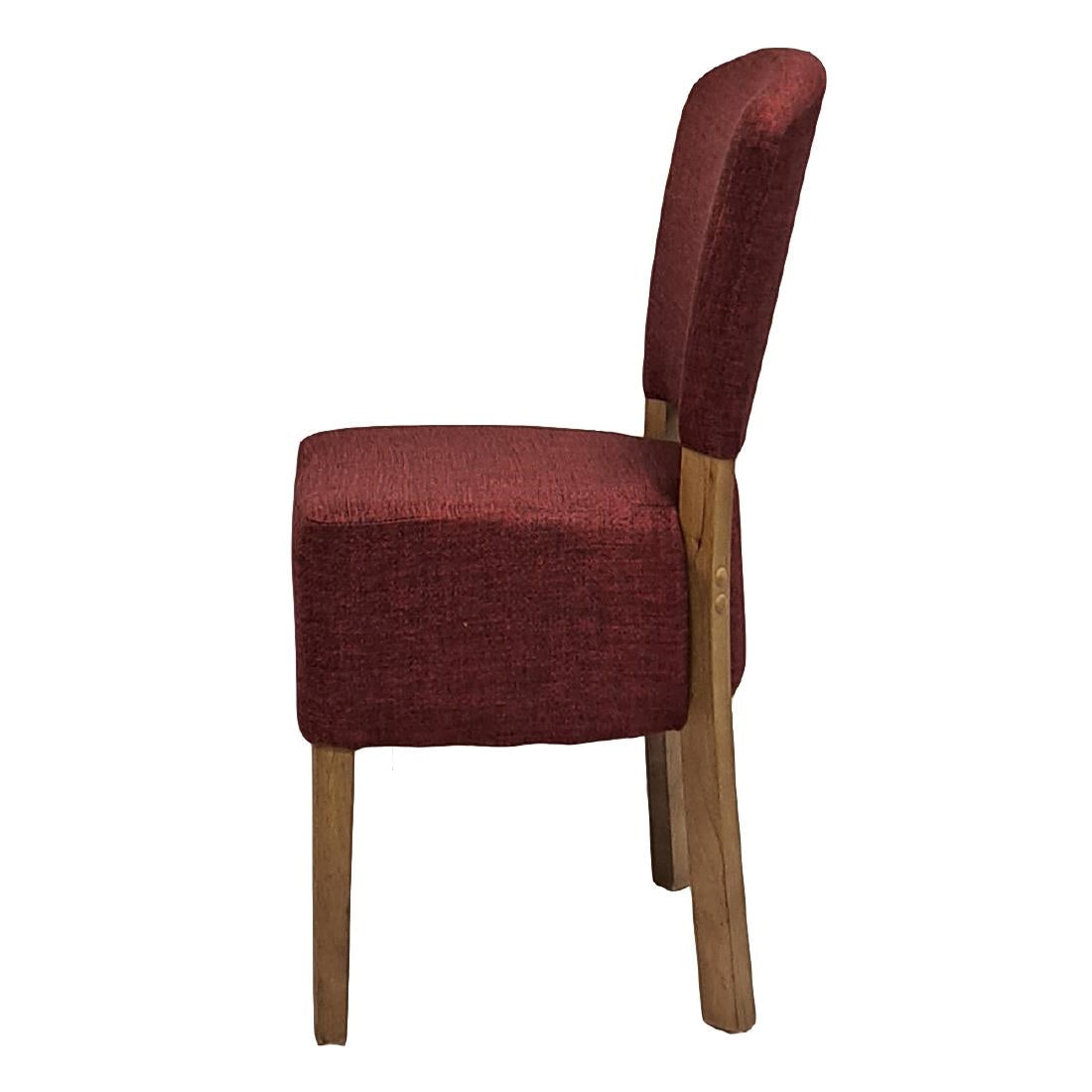HP766 Hanoi Dining Chair In Weathered Oak with Shetland Scarlet Seatpad (Pack of 2)