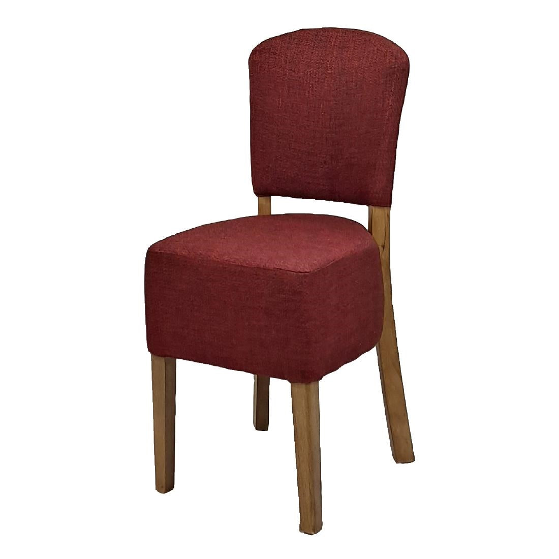 HP766 Hanoi Dining Chair In Weathered Oak with Shetland Scarlet Seatpad (Pack of 2)
