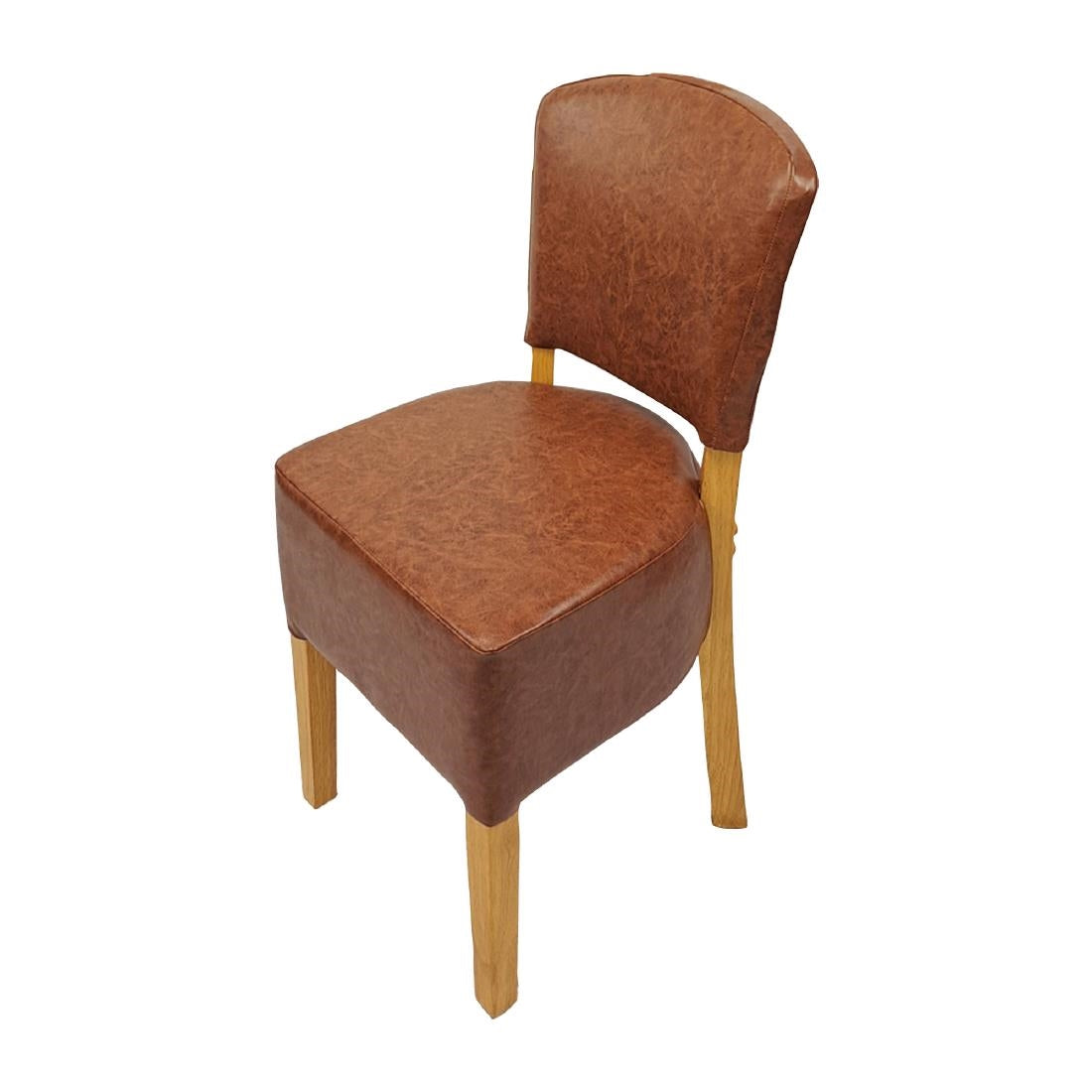 HP767 Hanoi Dining Chair In Soft Oak with Bison Vinyl Tan (Pack of 2)
