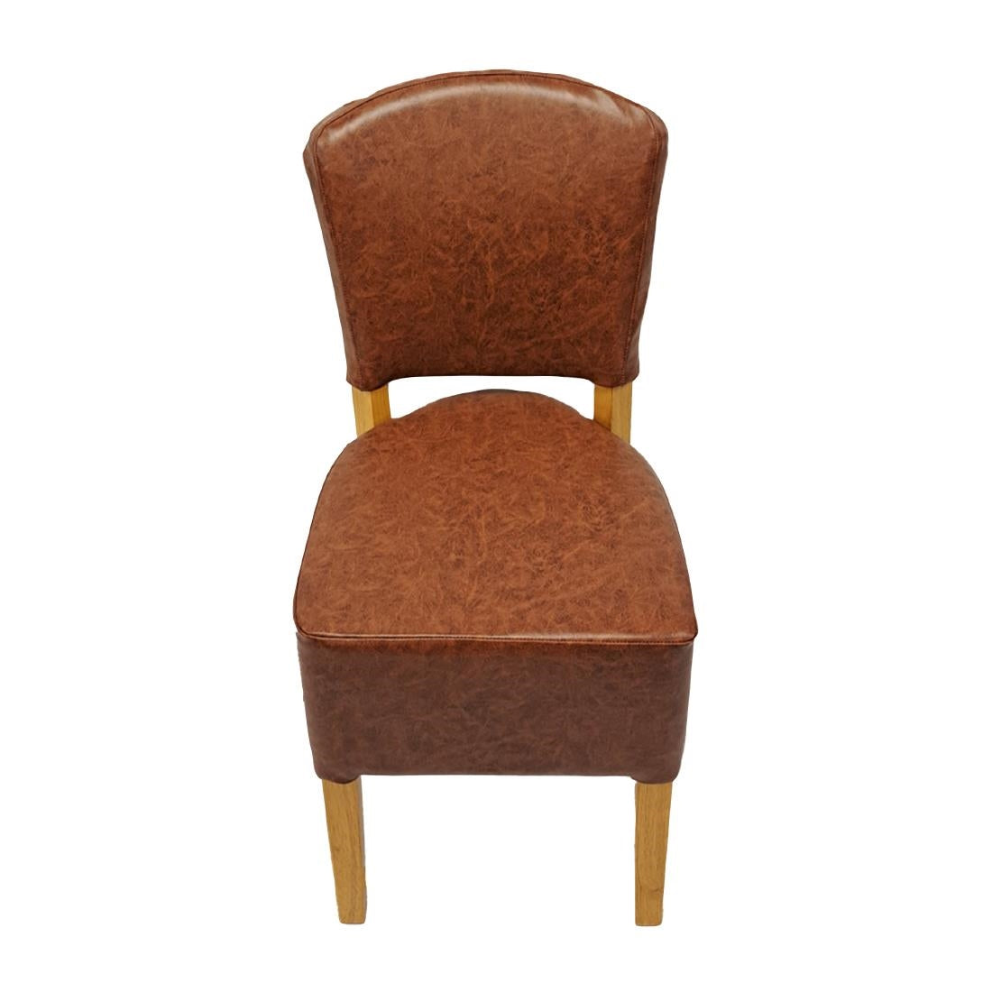 HP767 Hanoi Dining Chair In Soft Oak with Bison Vinyl Tan (Pack of 2)