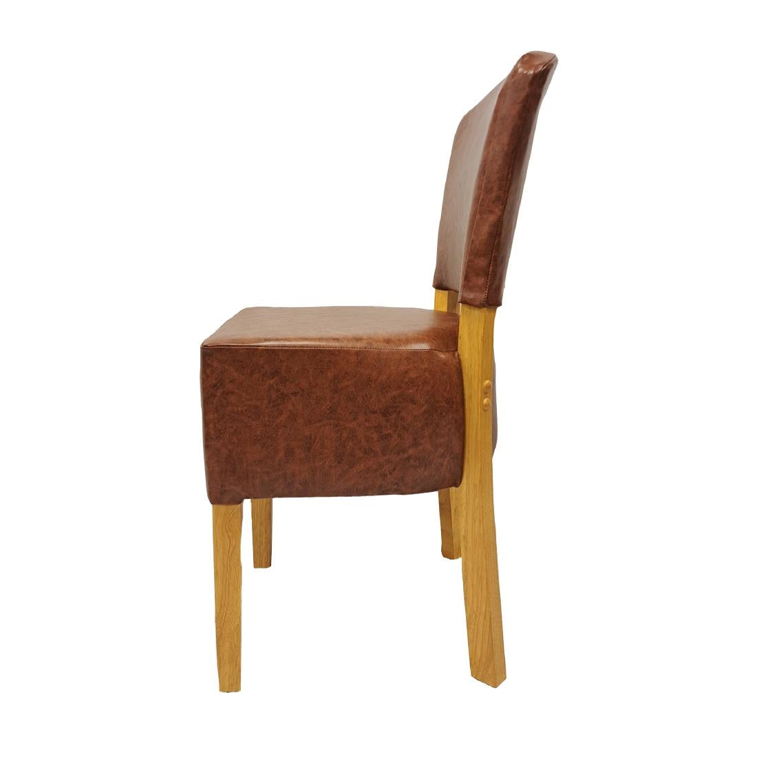 HP767 Hanoi Dining Chair In Soft Oak with Bison Vinyl Tan (Pack of 2)