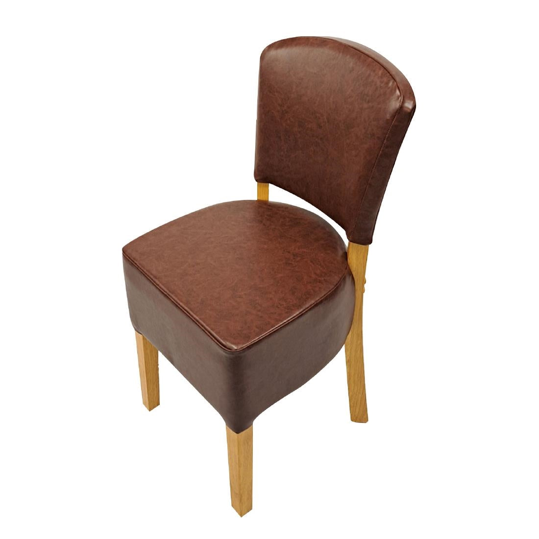 HP768 Hanoi Dining Chair In Soft Oak with Bison Vinyl Espresso (Pack of 2)