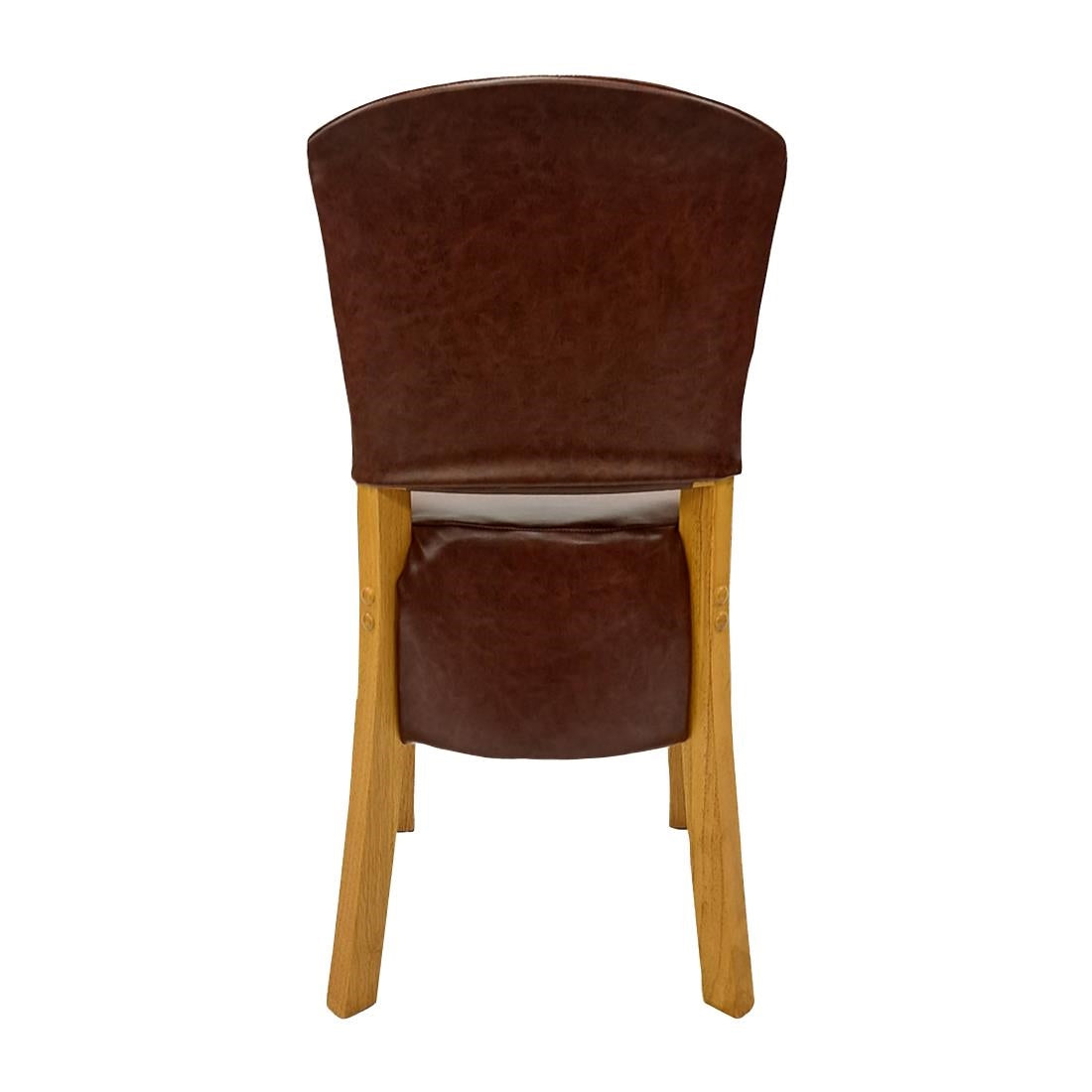 HP768 Hanoi Dining Chair In Soft Oak with Bison Vinyl Espresso (Pack of 2)