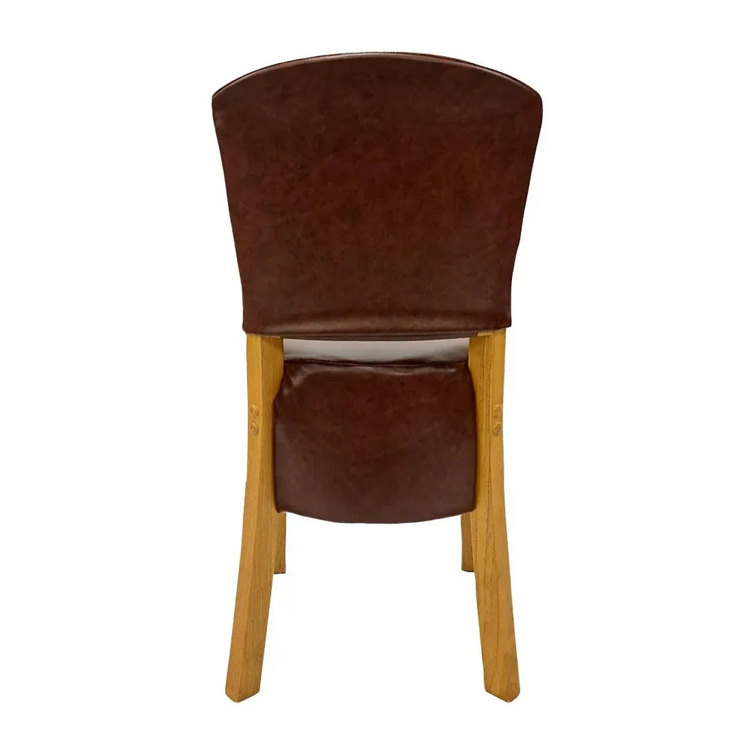 HP768 Hanoi Dining Chair In Soft Oak with Bison Vinyl Espresso (Pack of 2) - JD Catering Equipment Solutions Ltd