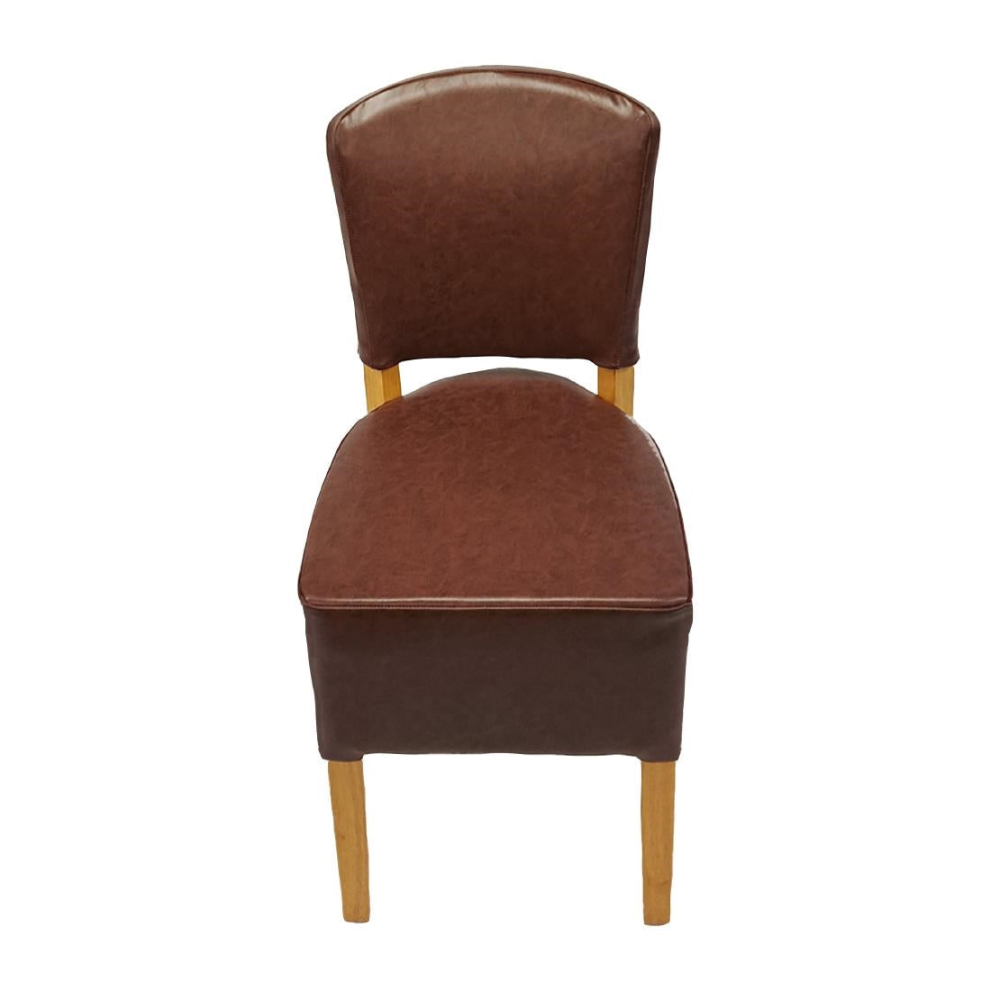 HP768 Hanoi Dining Chair In Soft Oak with Bison Vinyl Espresso (Pack of 2)