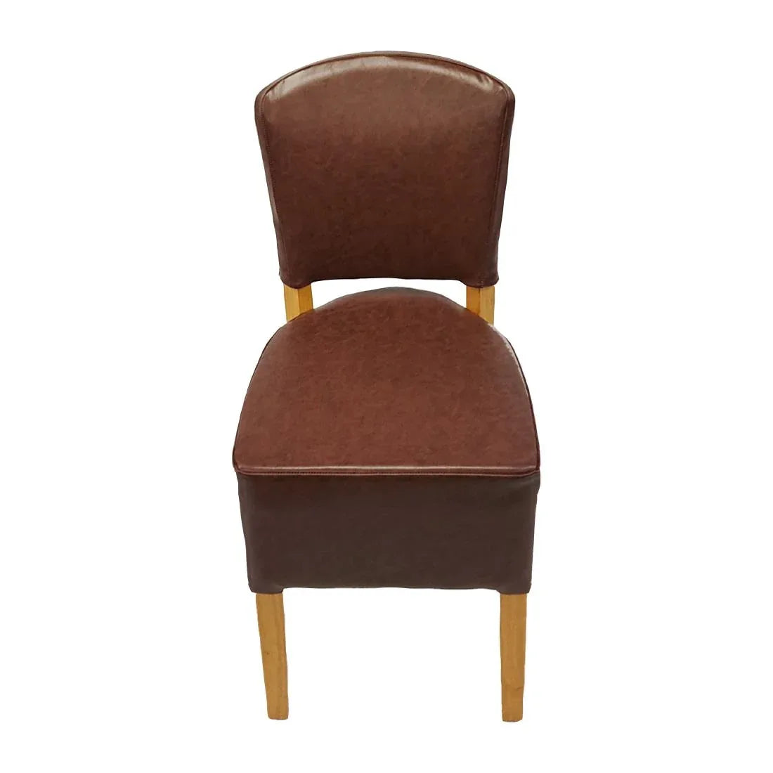 HP768 Hanoi Dining Chair In Soft Oak with Bison Vinyl Espresso (Pack of 2) - JD Catering Equipment Solutions Ltd