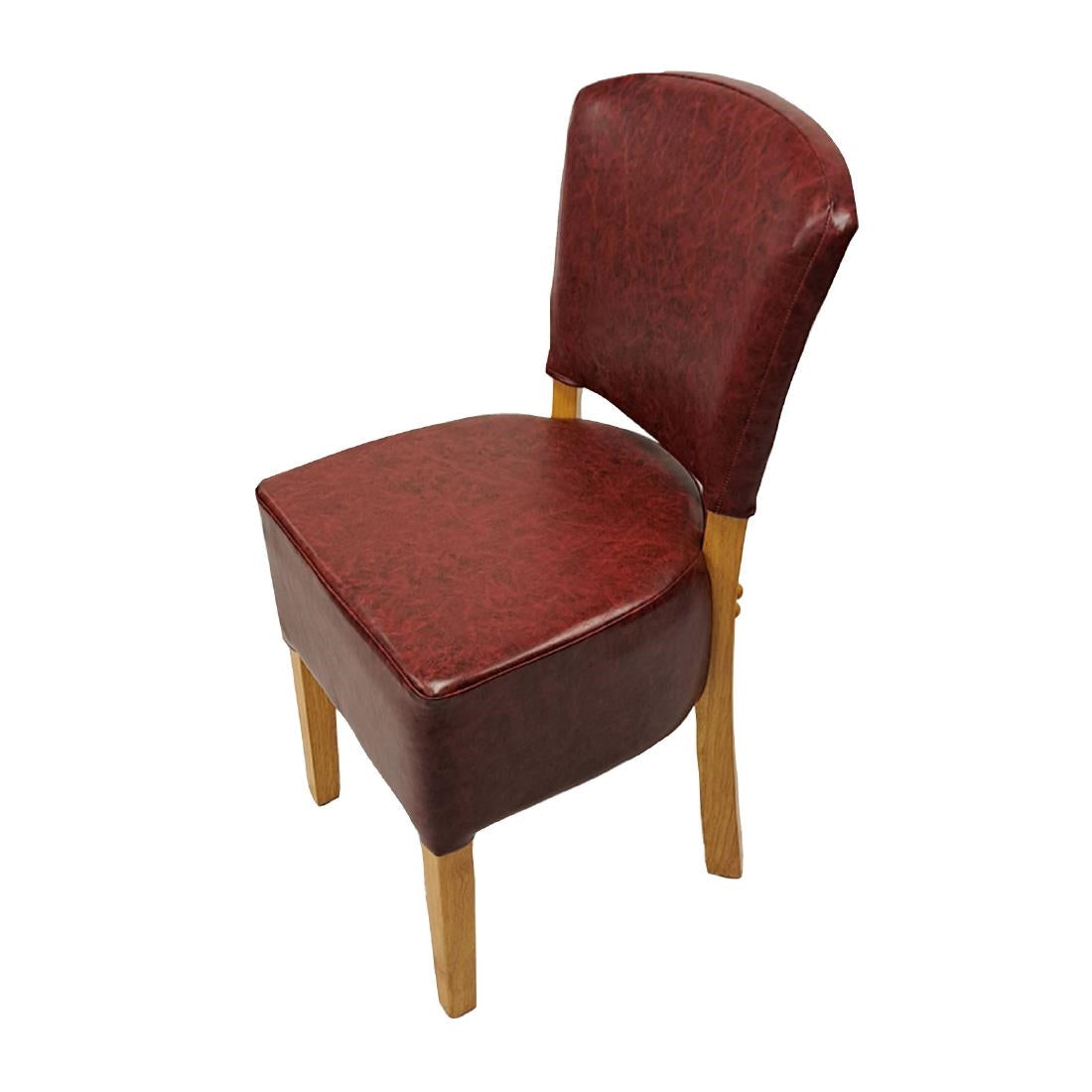 HP770 Hanoi Dining Chair In Soft Oak with Bison Vinyl Bordeaux (Pack of 2)