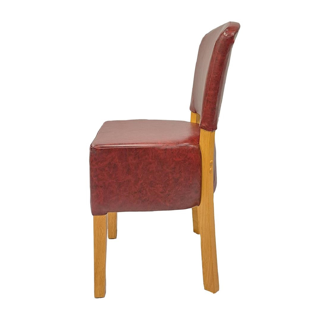 HP770 Hanoi Dining Chair In Soft Oak with Bison Vinyl Bordeaux (Pack of 2)