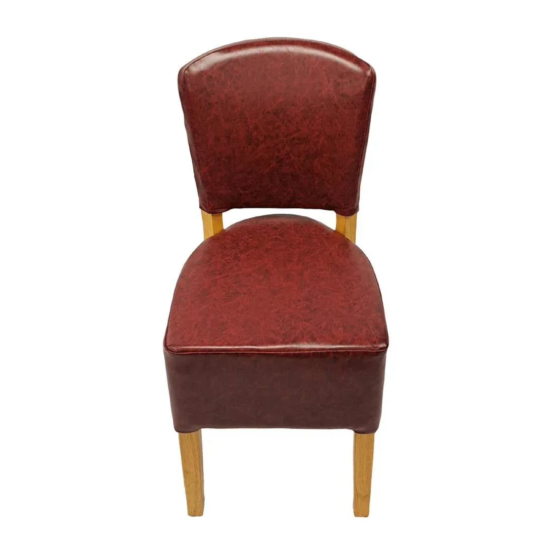 HP770 Hanoi Dining Chair In Soft Oak with Bison Vinyl Bordeaux (Pack of 2) - JD Catering Equipment Solutions Ltd