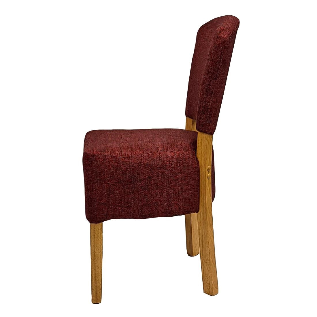 HP773 Hanoi Dining Chair In Soft Oak with Shetland Scarlet Seatpad (Pack of 2)