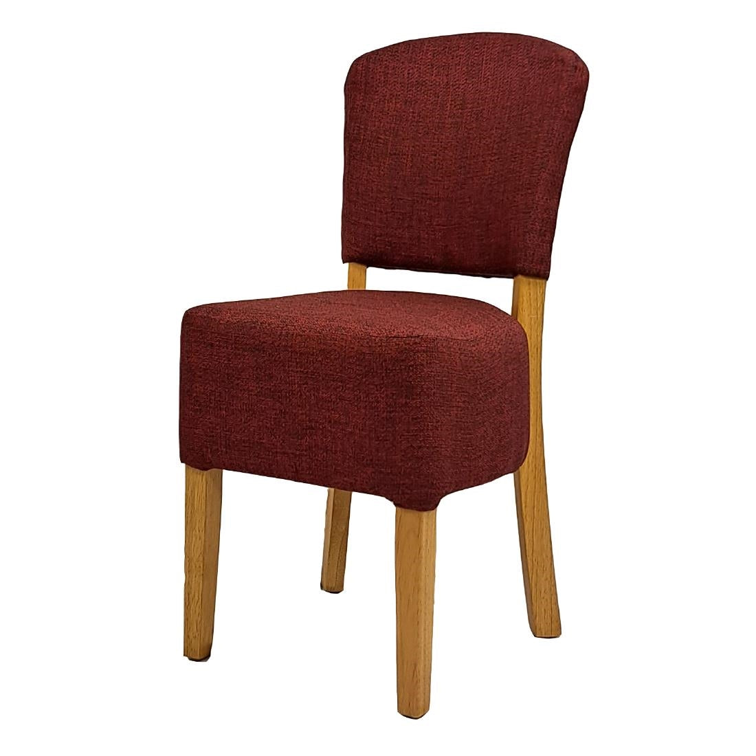 HP773 Hanoi Dining Chair In Soft Oak with Shetland Scarlet Seatpad (Pack of 2)