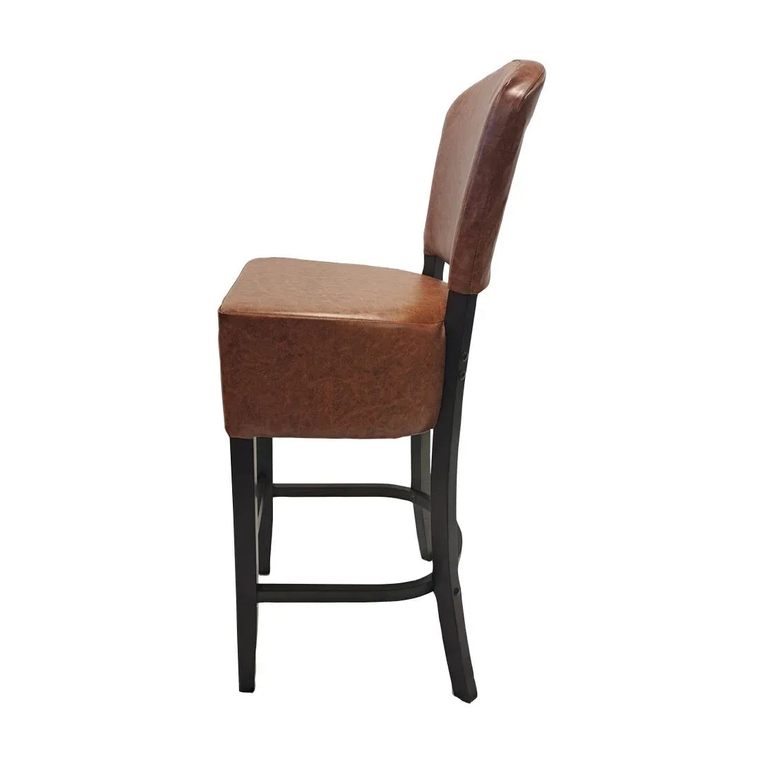 HP774 Hanoi Bar Chair in Dark Walnut with Bison Tan Vinyl - JD Catering Equipment Solutions Ltd