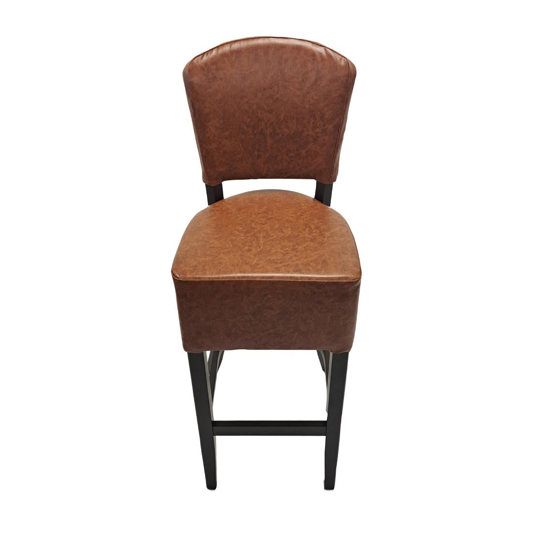 HP774 Hanoi Bar Chair in Dark Walnut with Bison Tan Vinyl