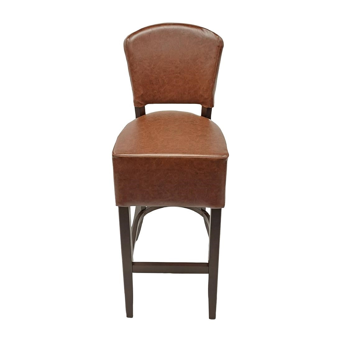 HP775 Hanoi Bar Chair in Dark Walnut with Bison Espresso Vinyl