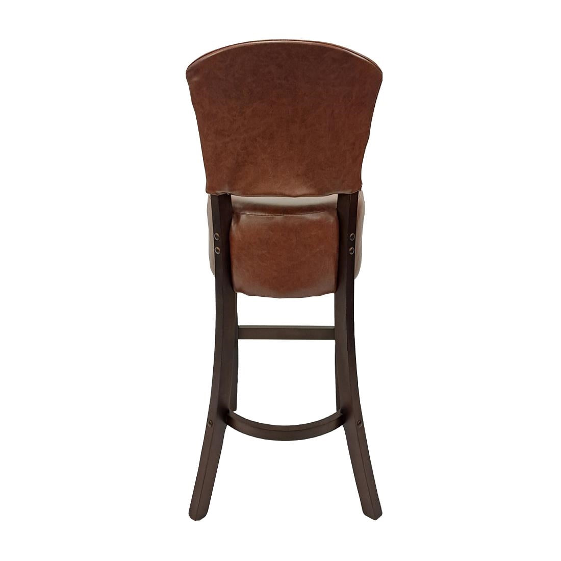 HP775 Hanoi Bar Chair in Dark Walnut with Bison Espresso Vinyl